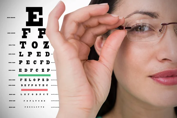 Pretty brunette wearing eye glasses — Stock Photo, Image