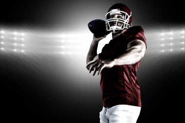 american football player throwing ball clipart