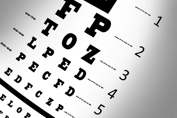 Una tabla de pruebas de visión ocular — Foto de Stock