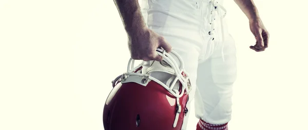 American Football Spieler hält seinen Helm — Stockfoto