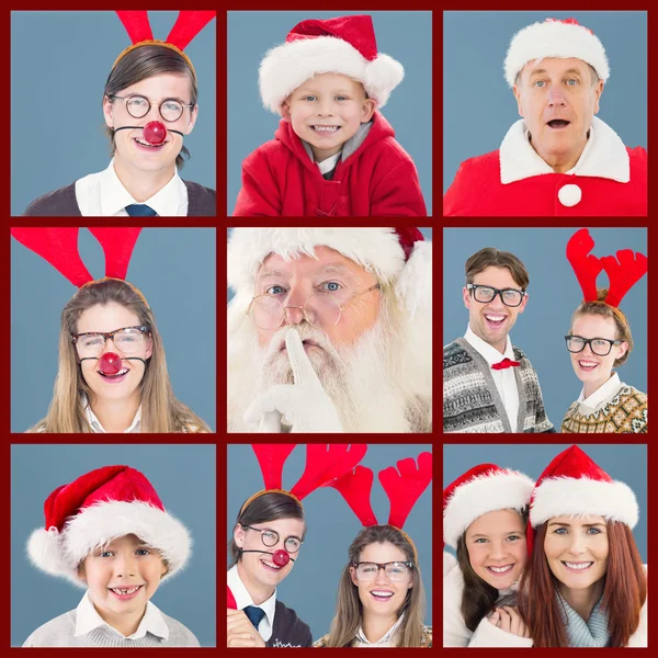 Babbo Natale chiede tranquillità alla telecamera — Foto Stock