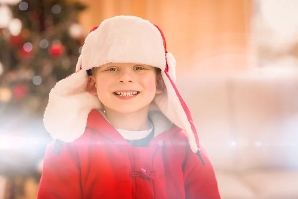 Festive little boy smiling at camera — Stock Photo, Image