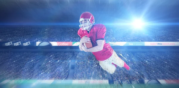 American football player scoring a touchdown — Stock Photo, Image