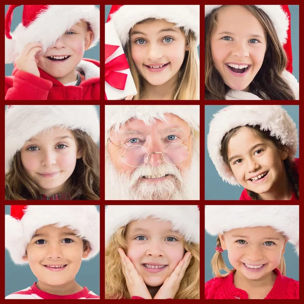 Zusammengesetztes Bild des Weihnachtsmannes, der in die Kamera lächelt — Stockfoto