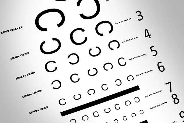 An eye sight test chart with multiple lines — Stock Photo, Image