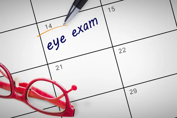 Μάτι εξετάσεις Ιανουαρίου ημερολόγιο — Φωτογραφία Αρχείου