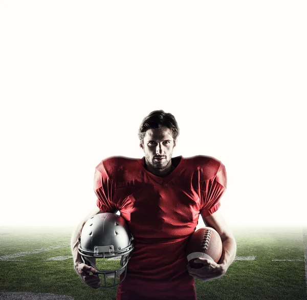 Jogador de futebol americano confiante — Fotografia de Stock