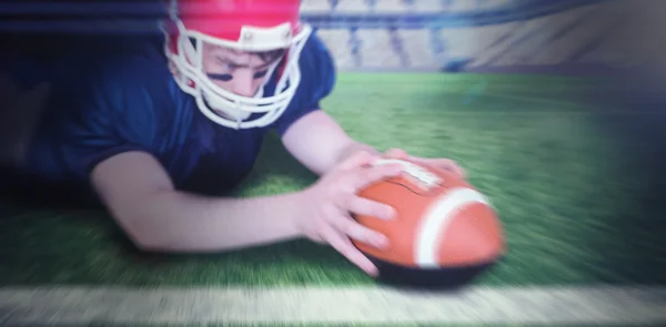 Americký fotbalista bodování touchdown — Stock fotografie