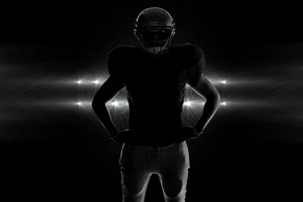 Silhouette of American football player — Stock Photo, Image