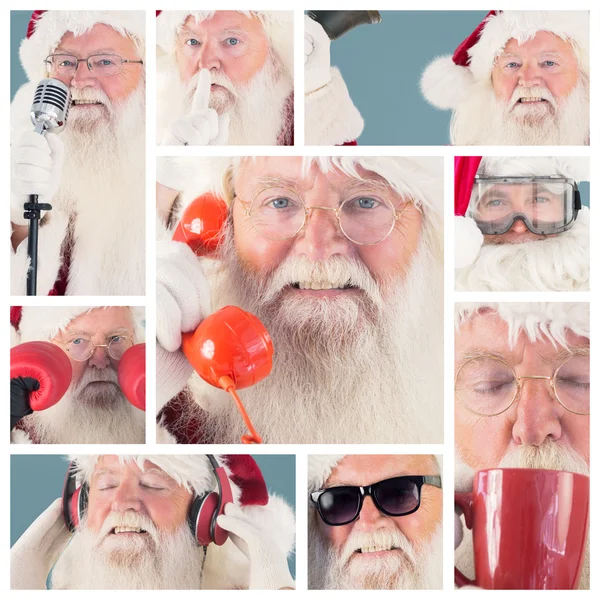 Santa drinks from a red cup — Stock Photo, Image