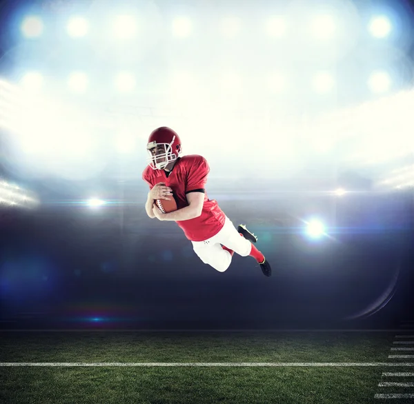 American football player scoring a touchdown — Stock Photo, Image