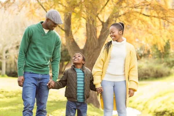 Portrait of a young smiling family — Stock Photo, Image