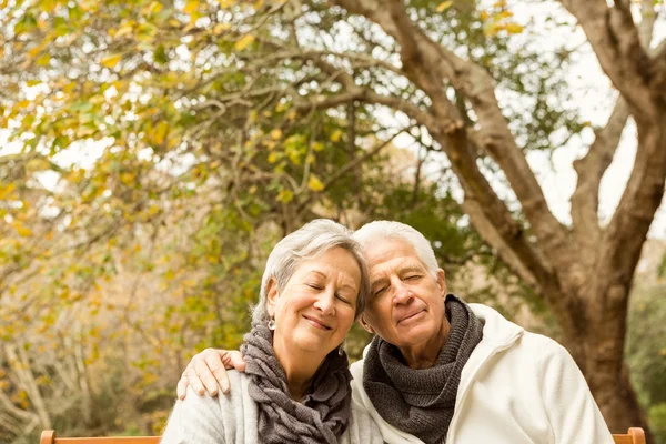 Casal sênior no parque — Fotografia de Stock