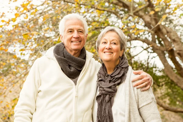 Seniorenpaar im Park — Stockfoto