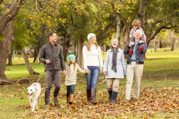 Extended family posing with warm clothes — Stock Photo, Image