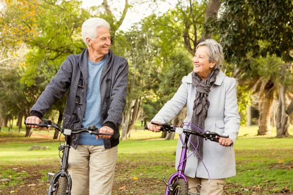 Senior par i parken — Stockfoto