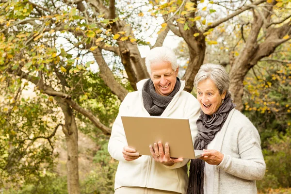 Senior par i parken — Stockfoto