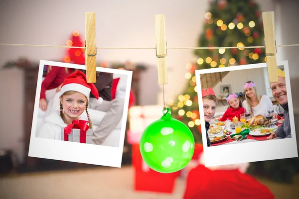 Hanging christmas photos — Stock Photo, Image