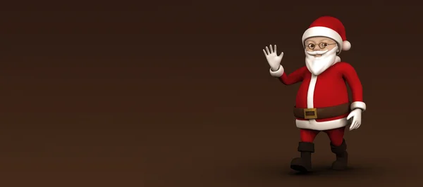 Sammansatt bild av cartoon santa promenader — Stockfoto