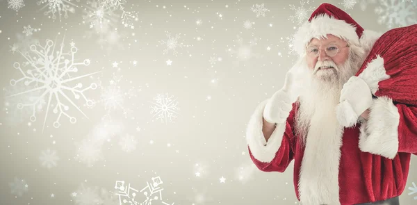 Der Weihnachtsmann trägt gern seinen Sack — Stockfoto