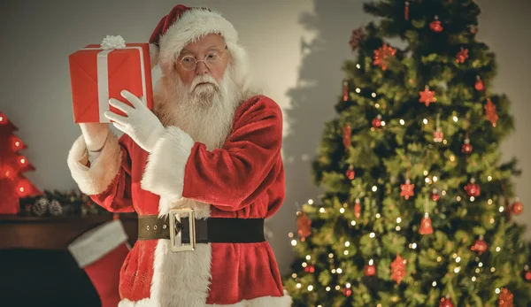 Santa flying zijn slee — Stockfoto