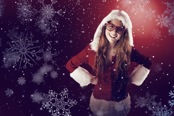 Festive redhead smiling at camera — Stock Photo, Image