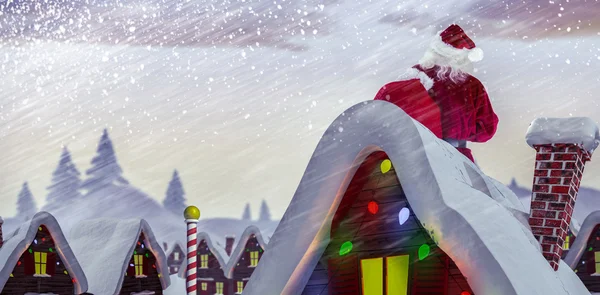 Santa leverans presenterar till byn — Stockfoto
