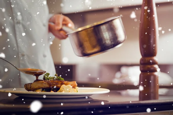 Samengestelde afbeelding van sneeuw — Stockfoto