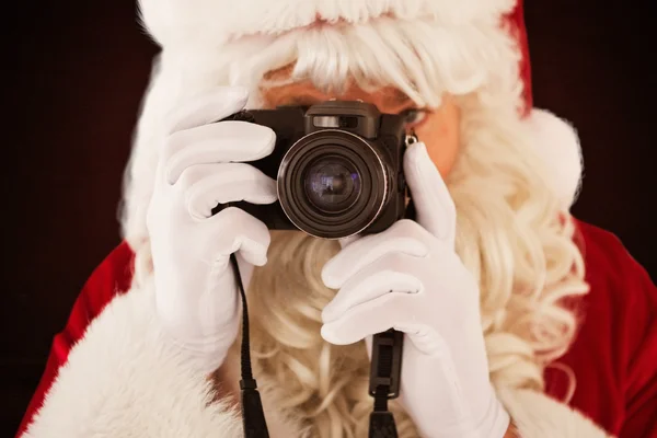 复合图像的肖像的圣诞老人拍张照片 — 图库照片