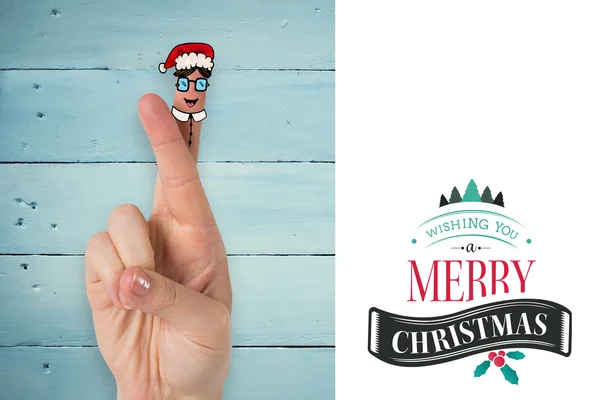 Christmas fingers against white — Stock Photo, Image