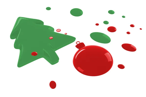 Christmas themed paint splashes — Stock Photo, Image