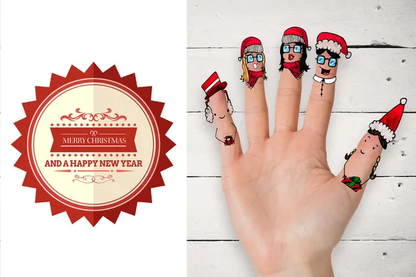 Sammansatt bild av jul caroler fingrar — Stockfoto