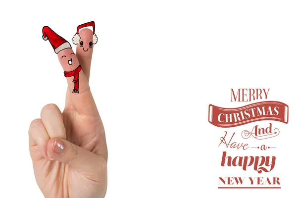 Sammansatt bild av jul fingrar — Stockfoto
