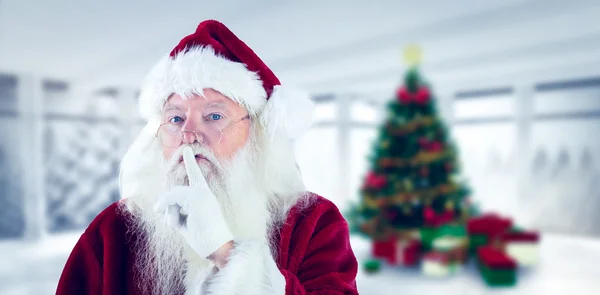 Santa ber ro till kamera — Stockfoto