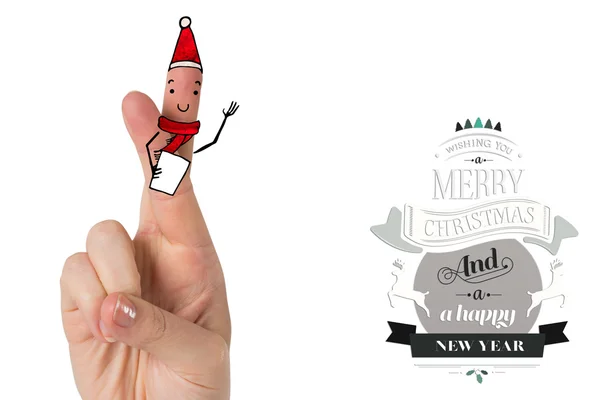 Composite image of christmas fingers — Stock Photo, Image