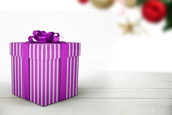 Christmas gift with ribbon — Stock Photo, Image