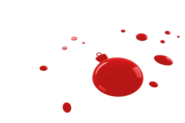A red bauble paint splash — Stock Photo, Image