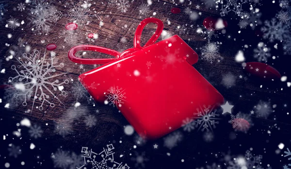Snö mot gåva färgstänk — Stockfoto