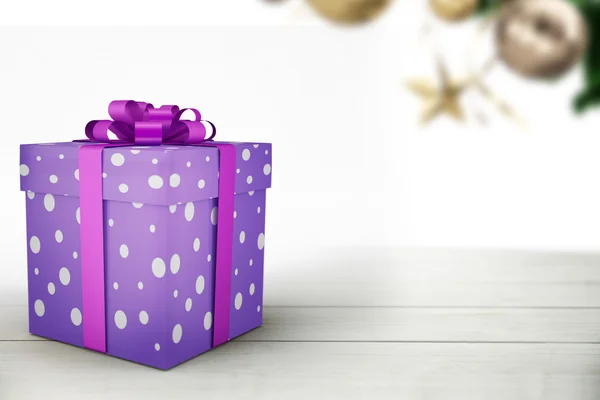 Christmas gift with ribbon — Stock Photo, Image