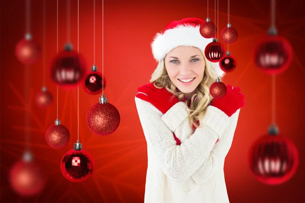 Image composite de blonde joyeuse et festive — Photo