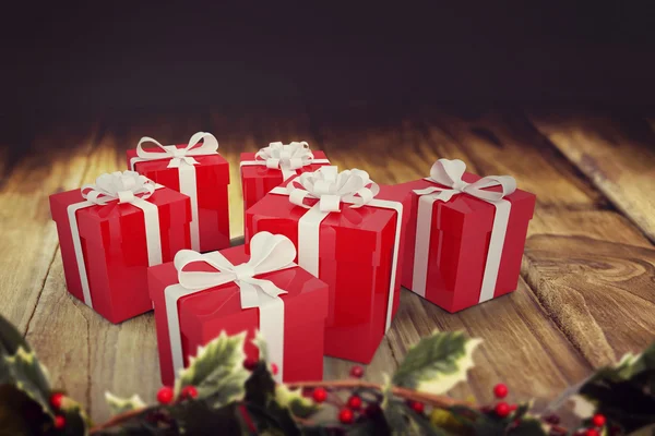 Christmas gifts with ribbons — Stock Photo, Image