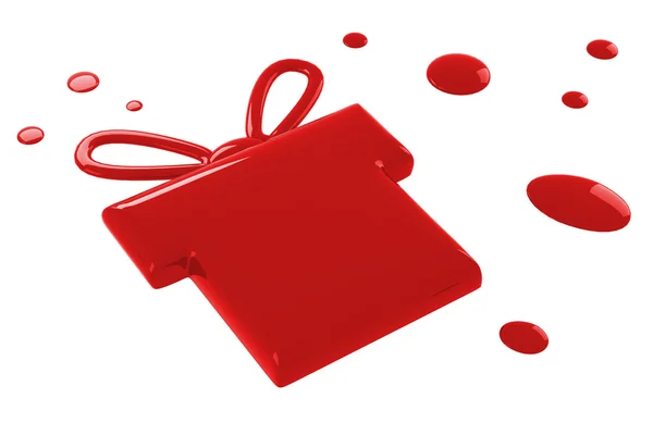 A large red Gift paint splash — Stock Photo, Image