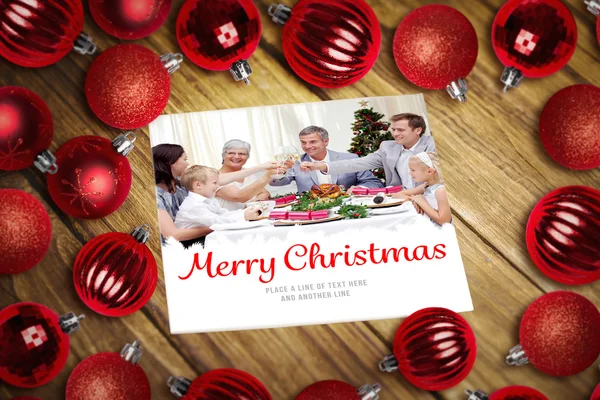 Happy family christmas card — Stock Photo, Image