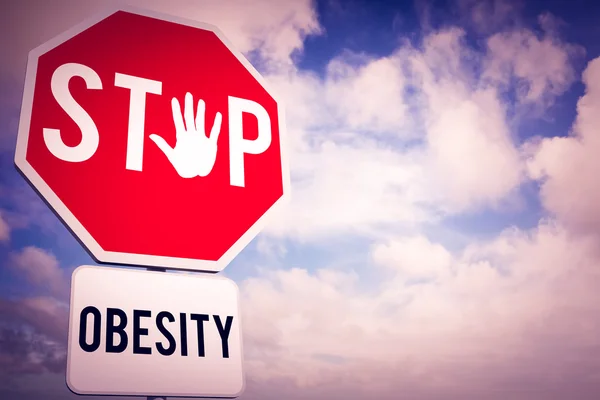 Sammansatt bild av stop fetma — Stockfoto