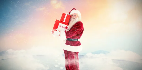 Noel Baba holding çuval — Stok fotoğraf