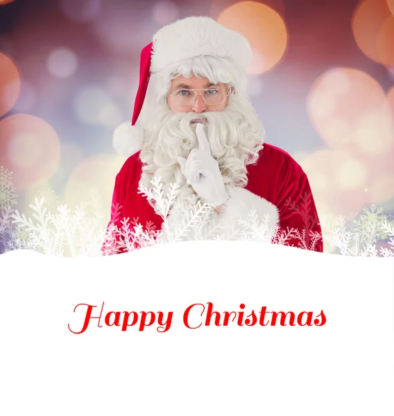 Santa hält seinen Sack und hält ein Geheimnis — Stockfoto