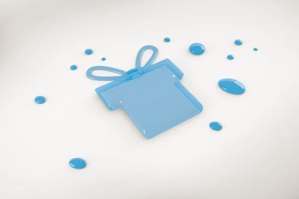 Spruzzi di vernice regalo blu — Foto Stock