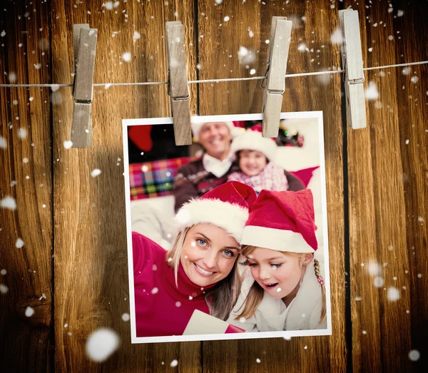 Heureuse carte de noël famille — Photo