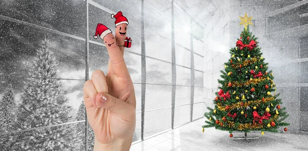 Zusammengesetztes Bild der Weihnachtsfinger — Stockfoto