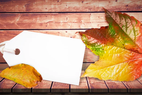 Label against table — Stock Photo, Image